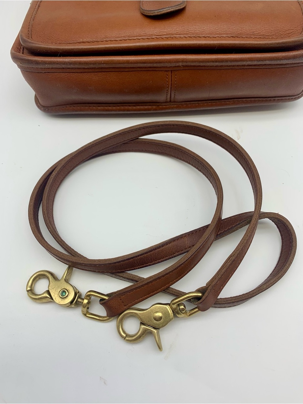 Coach Vintage Station Bag 5130 British Tan USA Leather Crossbody 1995 - Picture 9 of 16